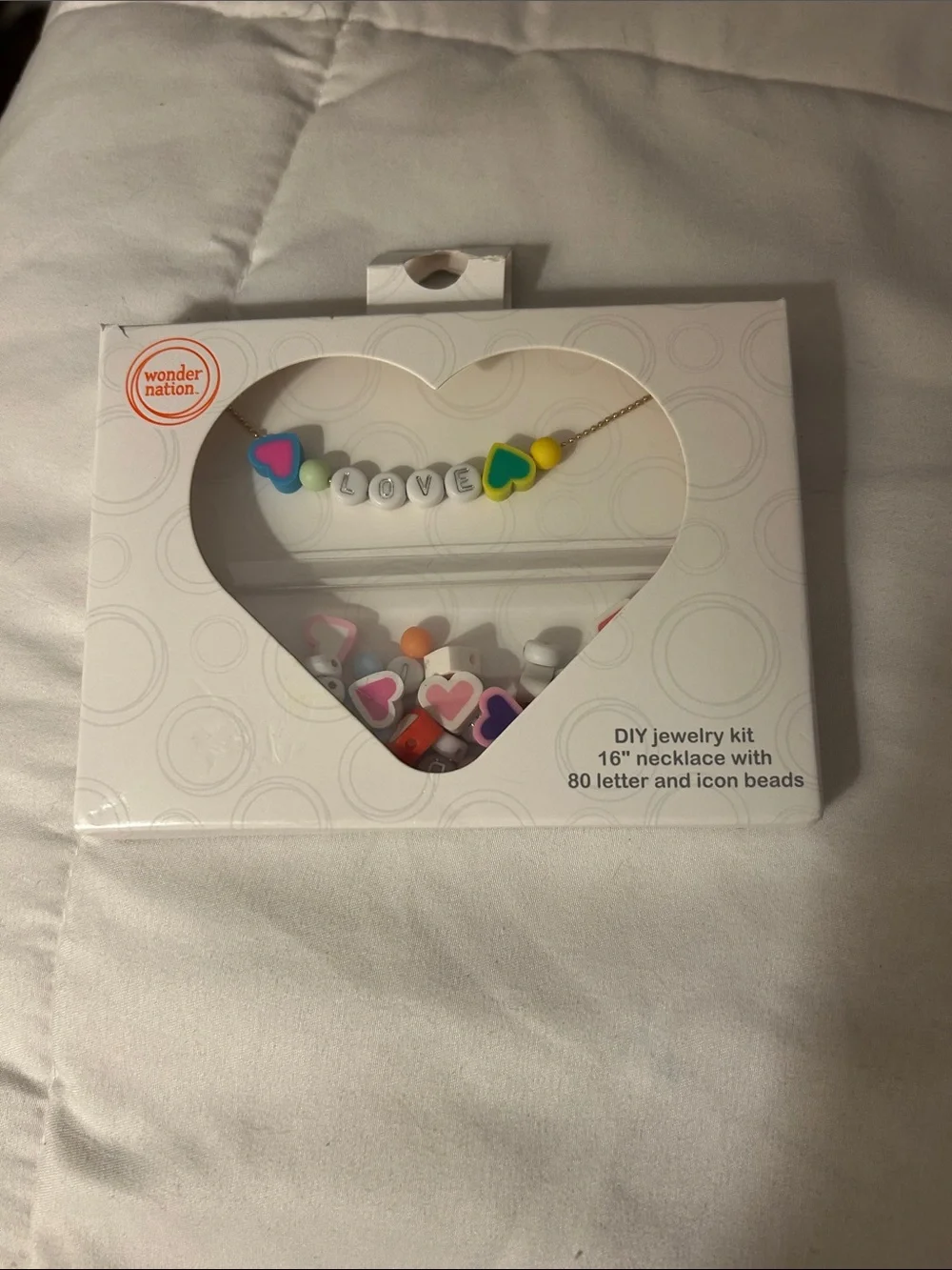 wonder nation Heart & Letter DIY Necklace Kit - Blue, Yellow, Pink, Green, White